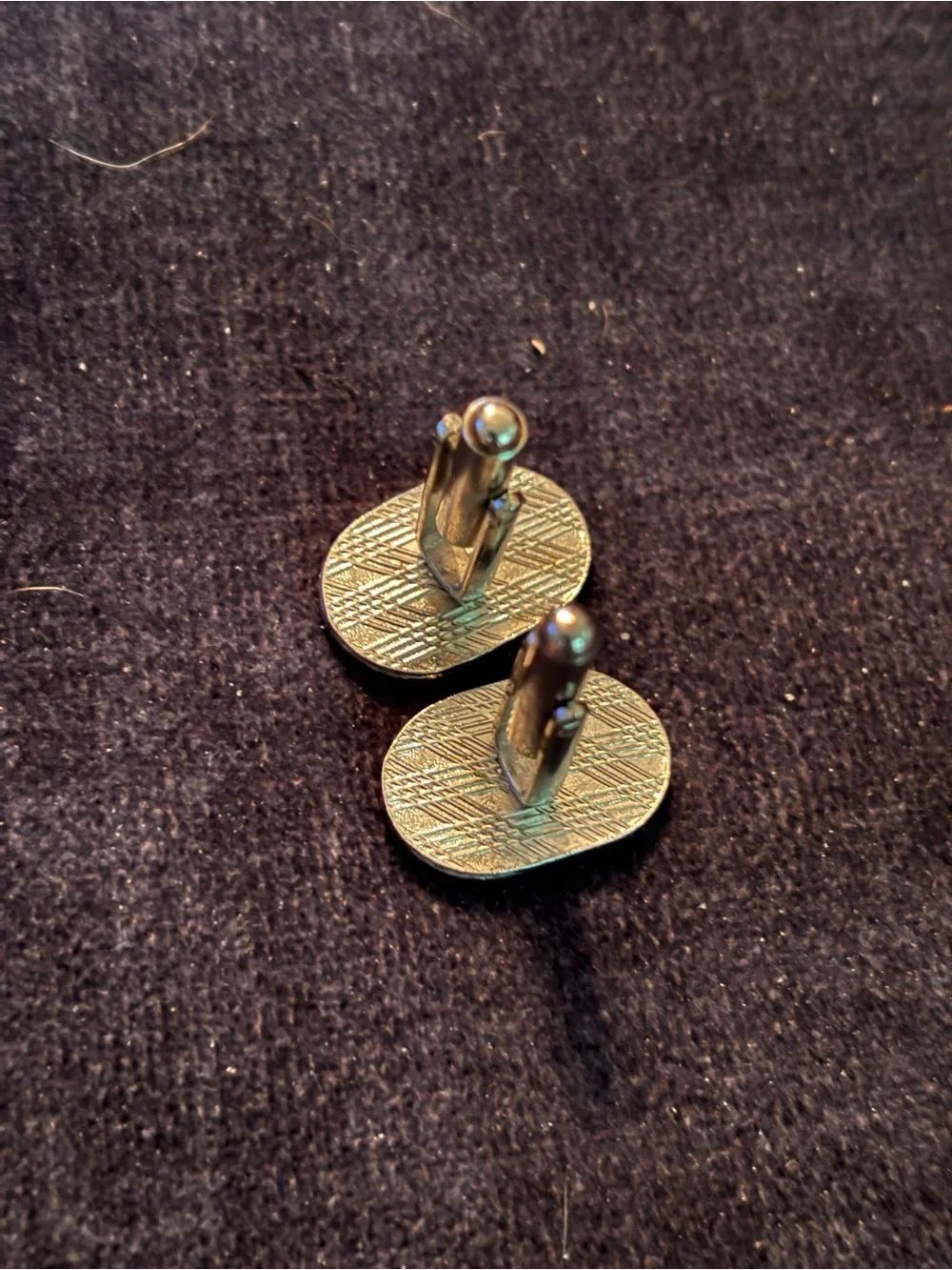 Classic Oval Geay Enamel Cufflinks - silver Trim